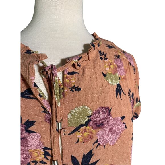 Buffalo David Bitton Women's Flutter Sleeve Top Size SM Floral - Picture 2 of 5